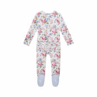 Posh Peanut - Baby Girls Ruffled Zippered Footie
