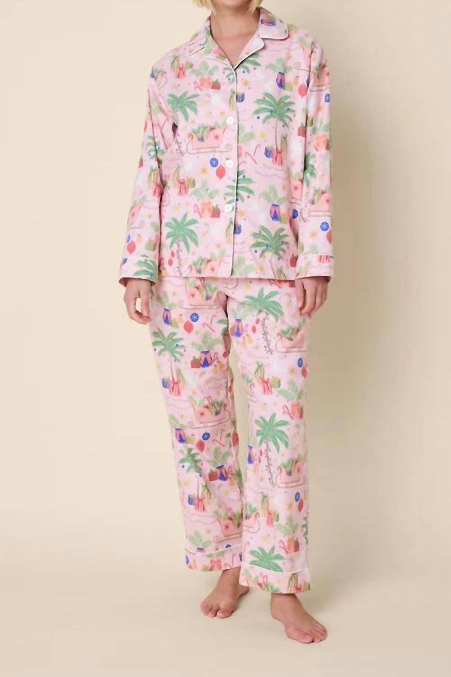 The Cat'S Pajamas - Flannel 2 Piece California Christmas Pajama Set