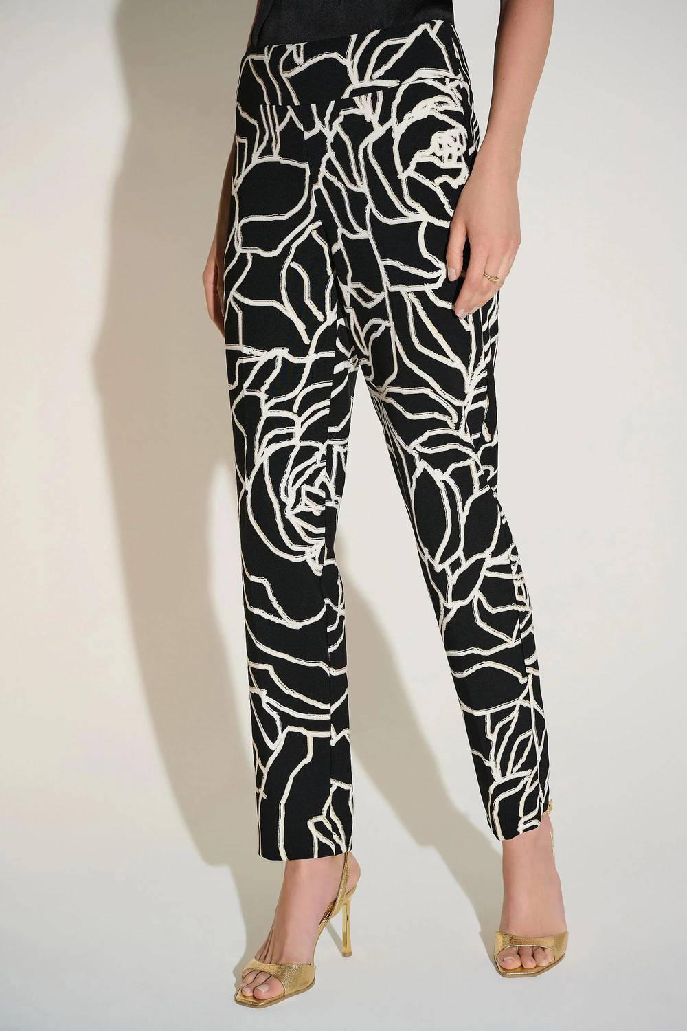 Joseph Ribkoff - Foiled Floral Slim Straight Pants