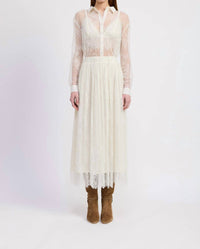 En Saison Alannah Midi Skirt in ivory - women's skirt - detail view