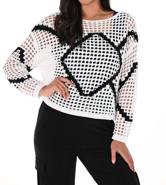 Frank Lyman - Printed Fishnet Top