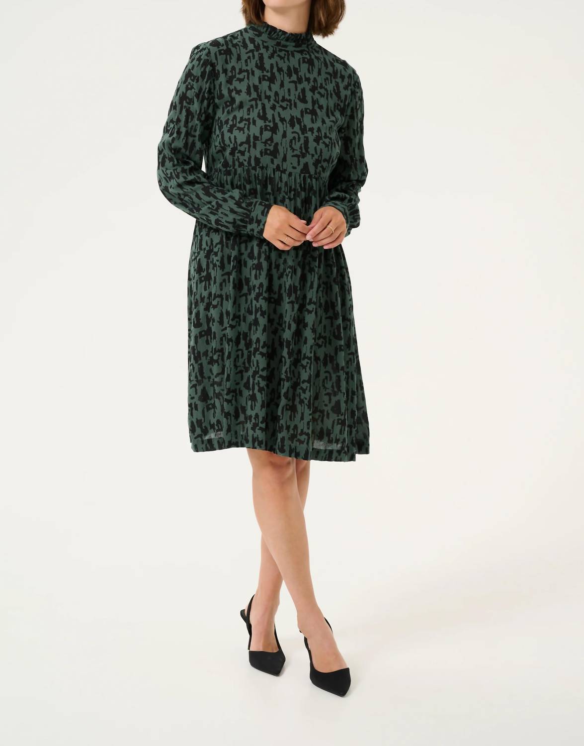 Kaffe - High Neck Printed Mini Dress