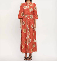 KIVARI Vacanza Maxi Dress in red - women's dress - detail view