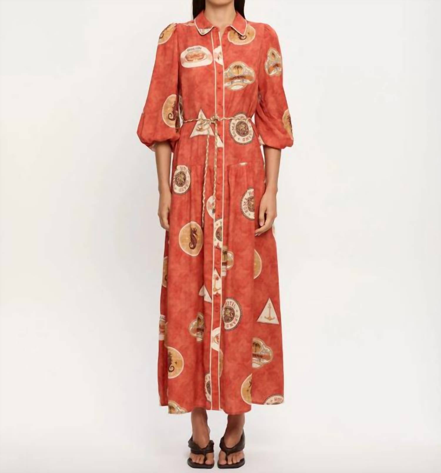 KIVARI Vacanza Maxi Dress in red - women's dress - detail view