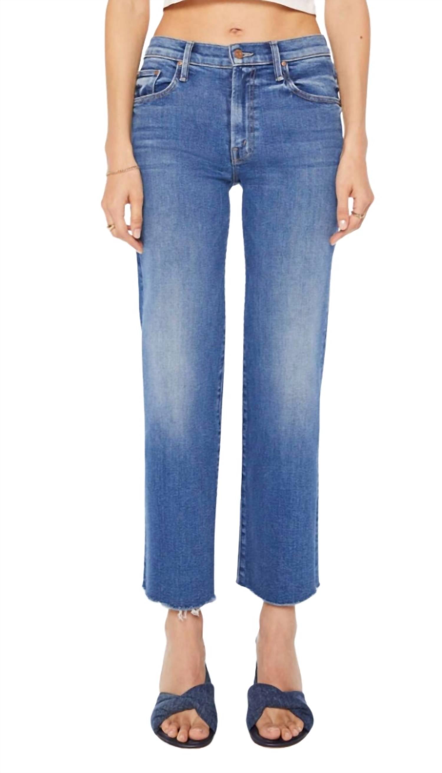 Mother - Mid Rise Rambler Zip Ankle Fray Jeans