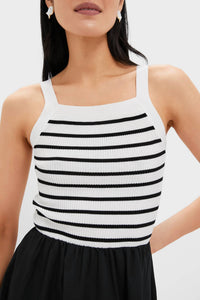 Moon River - Black Striped Midi Dress