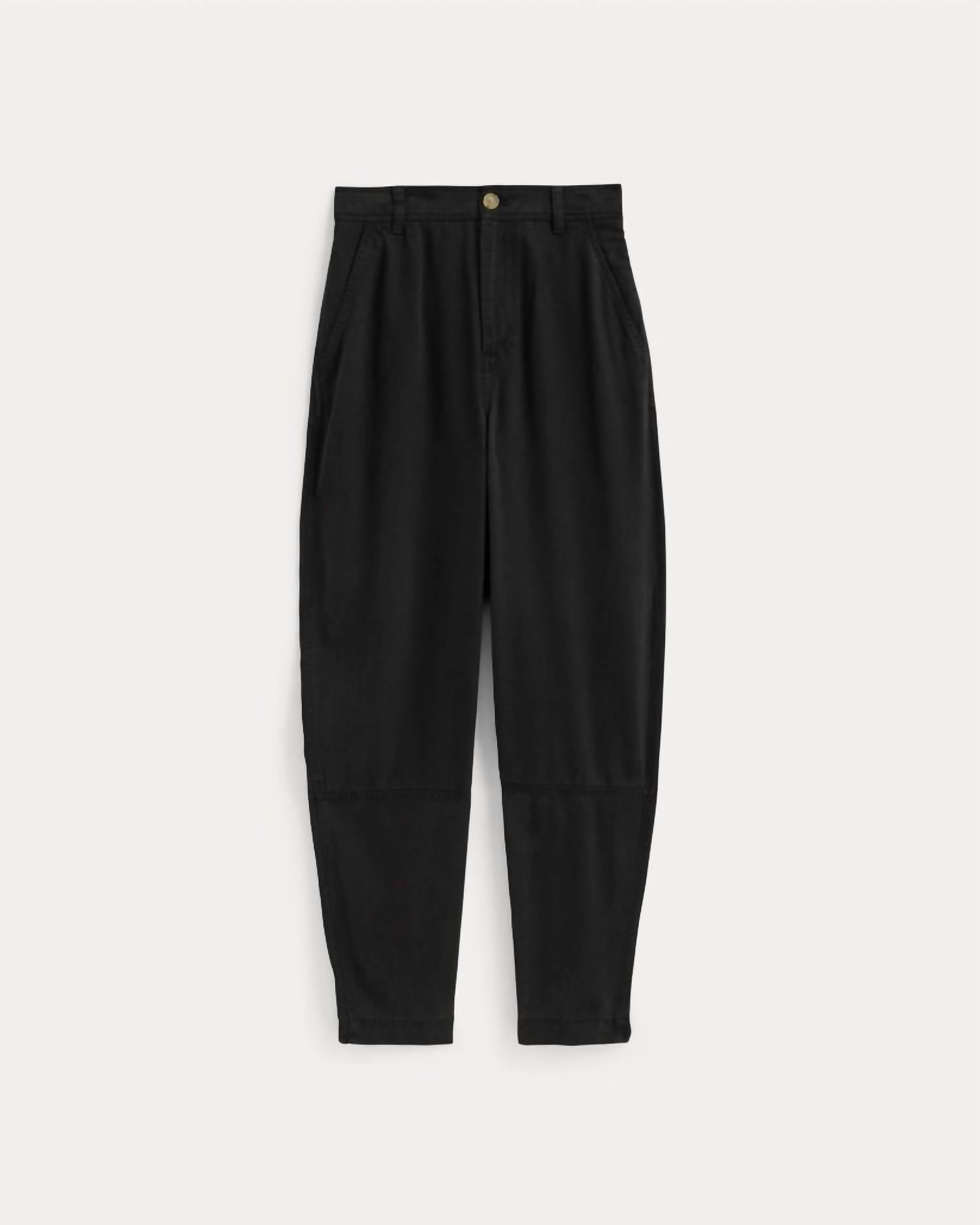 Everlane Tencel Relaxed Tapered Chino Pants in black - women's pants - view 5