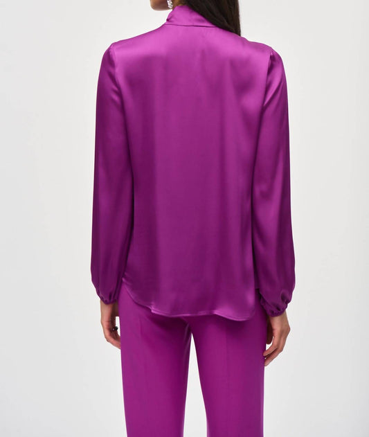 Joseph Ribkoff - Satin Top With Bow Neckline