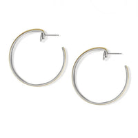 Brighton Women's Ferrara Entrata Medium Hoop Earrings in gold silver - women's jewelry - detail view