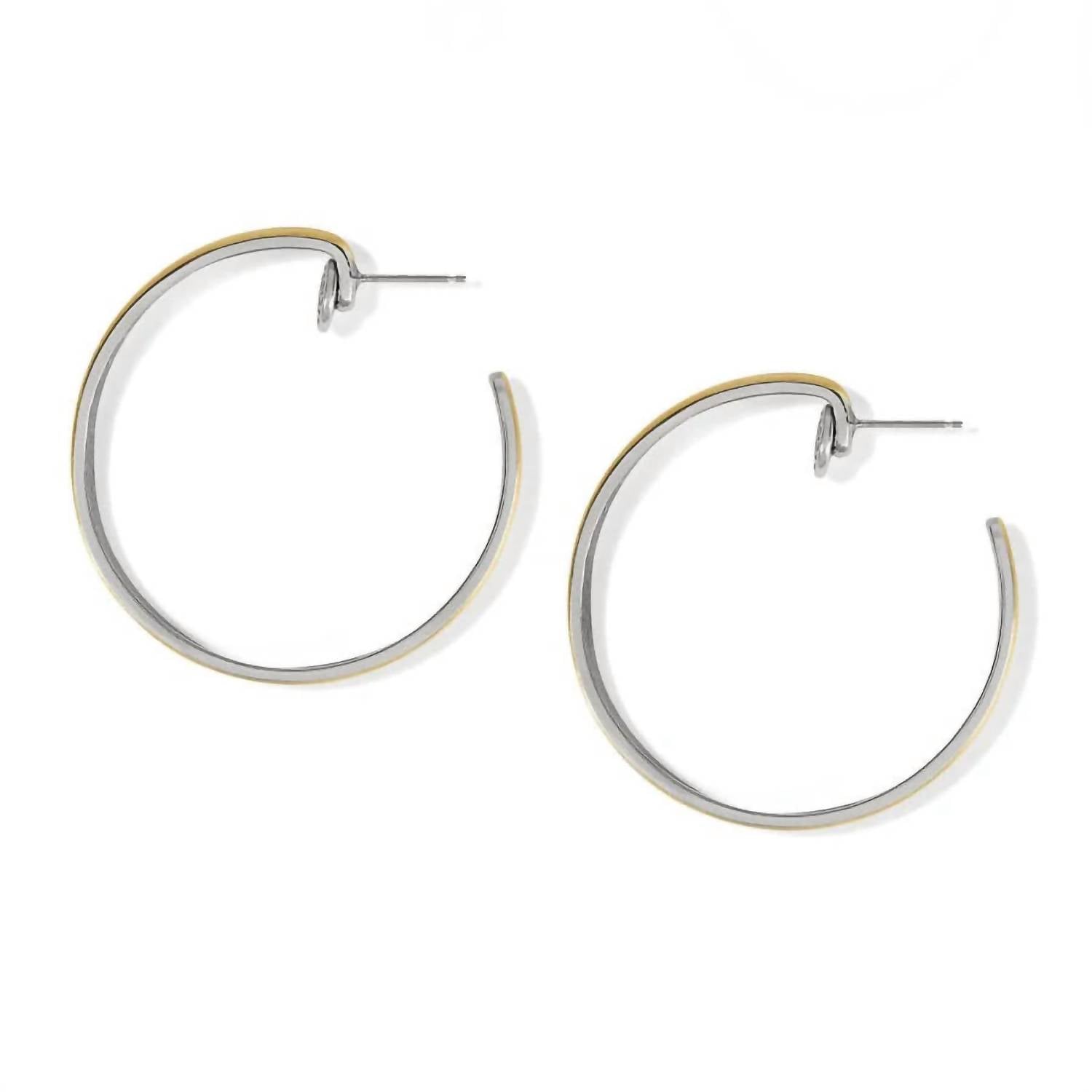Brighton Women's Ferrara Entrata Medium Hoop Earrings in gold silver - women's jewelry - detail view