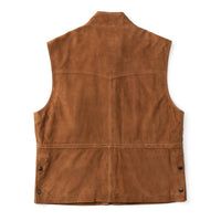 Madison Creek Outfitters Bandera Goat Suede Leather Vest in whiskey - men's item - detail view