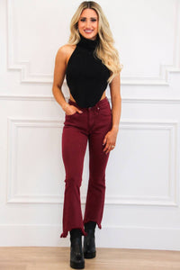 Special A - Henley Distressed Hem Mid Rise Cropped Jeans