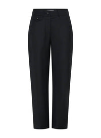 ANNA QUAN Juliette Cropped Pant in black wool - women's pants - alternate view