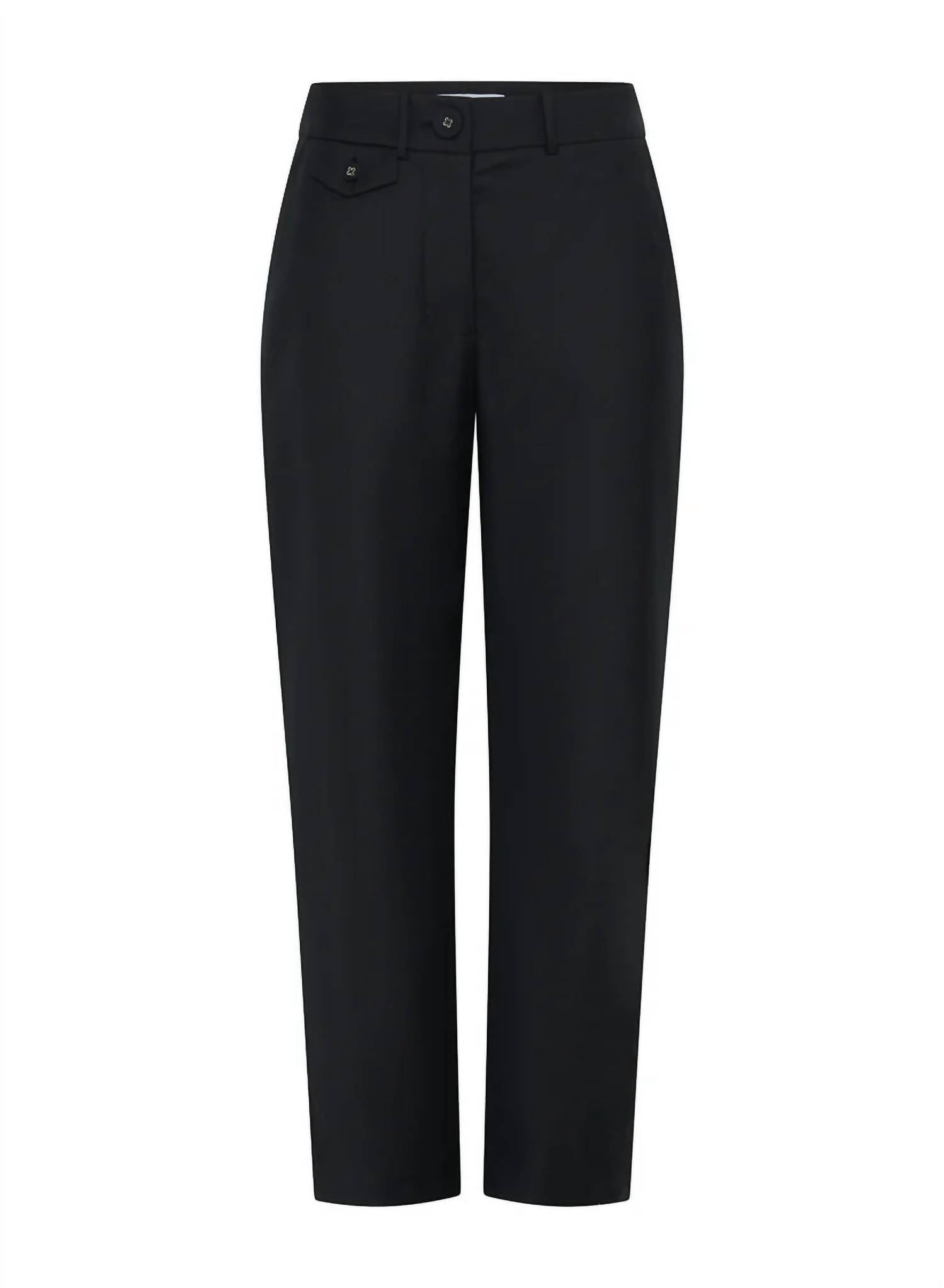 ANNA QUAN Juliette Cropped Pant in black wool - women's pants - alternate view