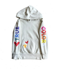 ROWDY SPROUT Girl's True Colors Hoodie in bone - kids' shirt
