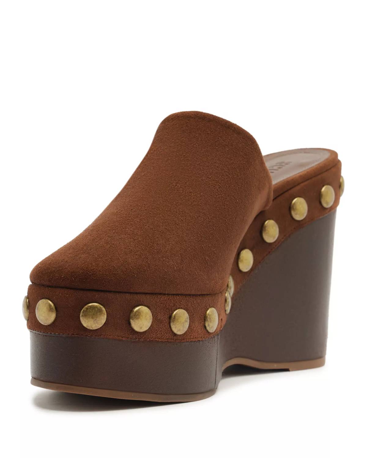 SCHUTZ Women's Sierra Studs Suede Platform Pumps in root brown - women's sandal - view 4