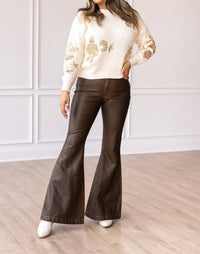 Grace + Emma - The Brandy Rustic Leather Bellbottoms Pants