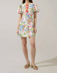 Sugarlips - Rosette Bubble Sleeve Mini Dress
