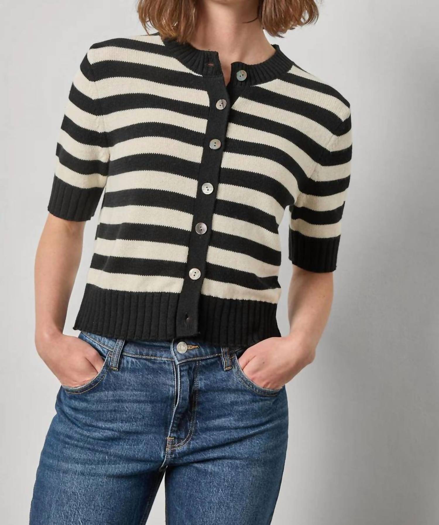 Lilla P - Elbow-Length Button Cardigan