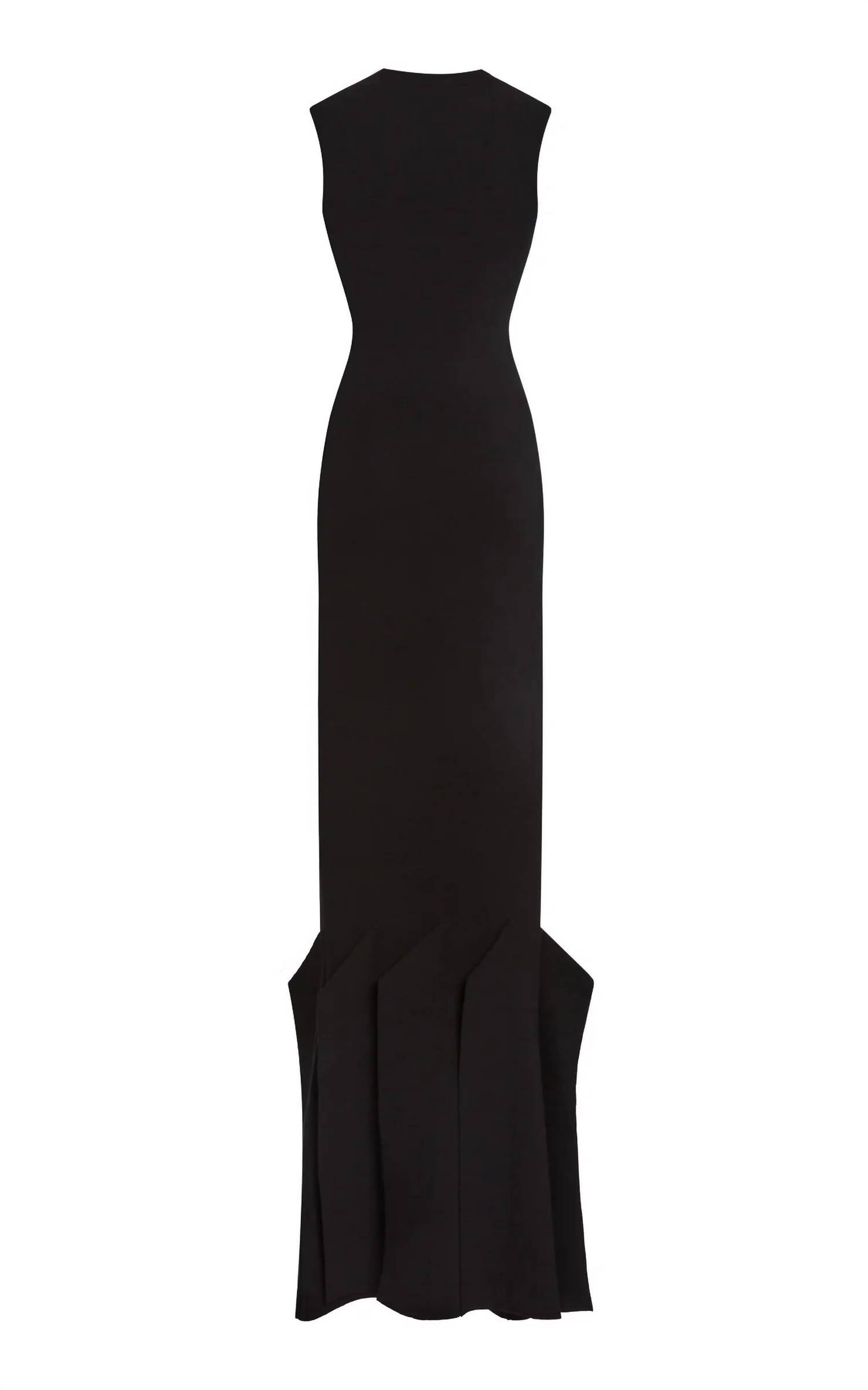 A.W.A.K.E. Mode Knit Maxi Dress With Hem Panel Detail in black - women's dress - view 4