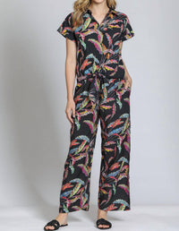 Apny - Crop Wide Leg Pants