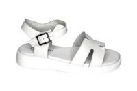 Bonavi Women's Low-heel Leather Sandal in white - women's sandal