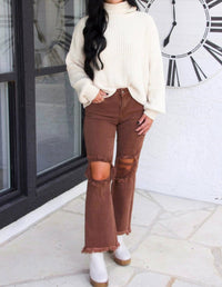 Zenana - Winter Wishes Chenille Cropped Sweater