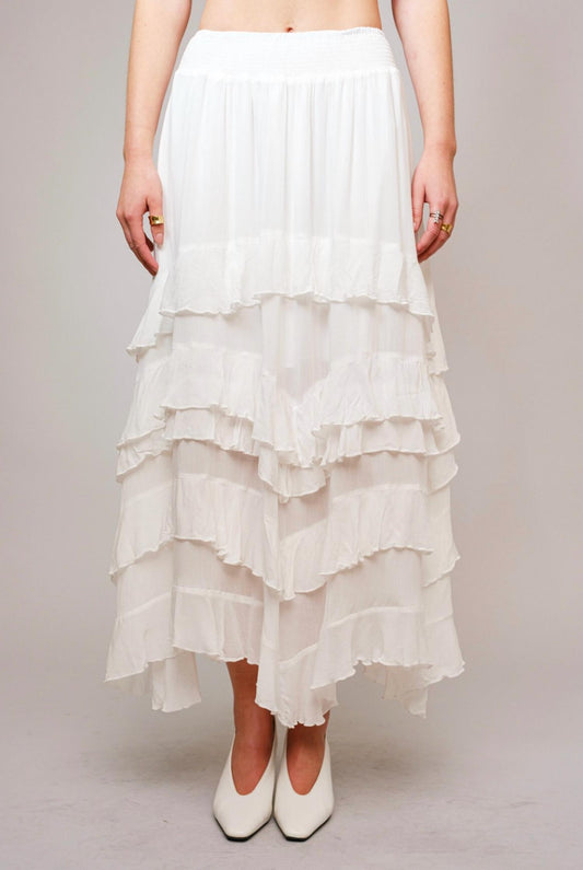 Blue B - Drift Away White Ruffle Skirt