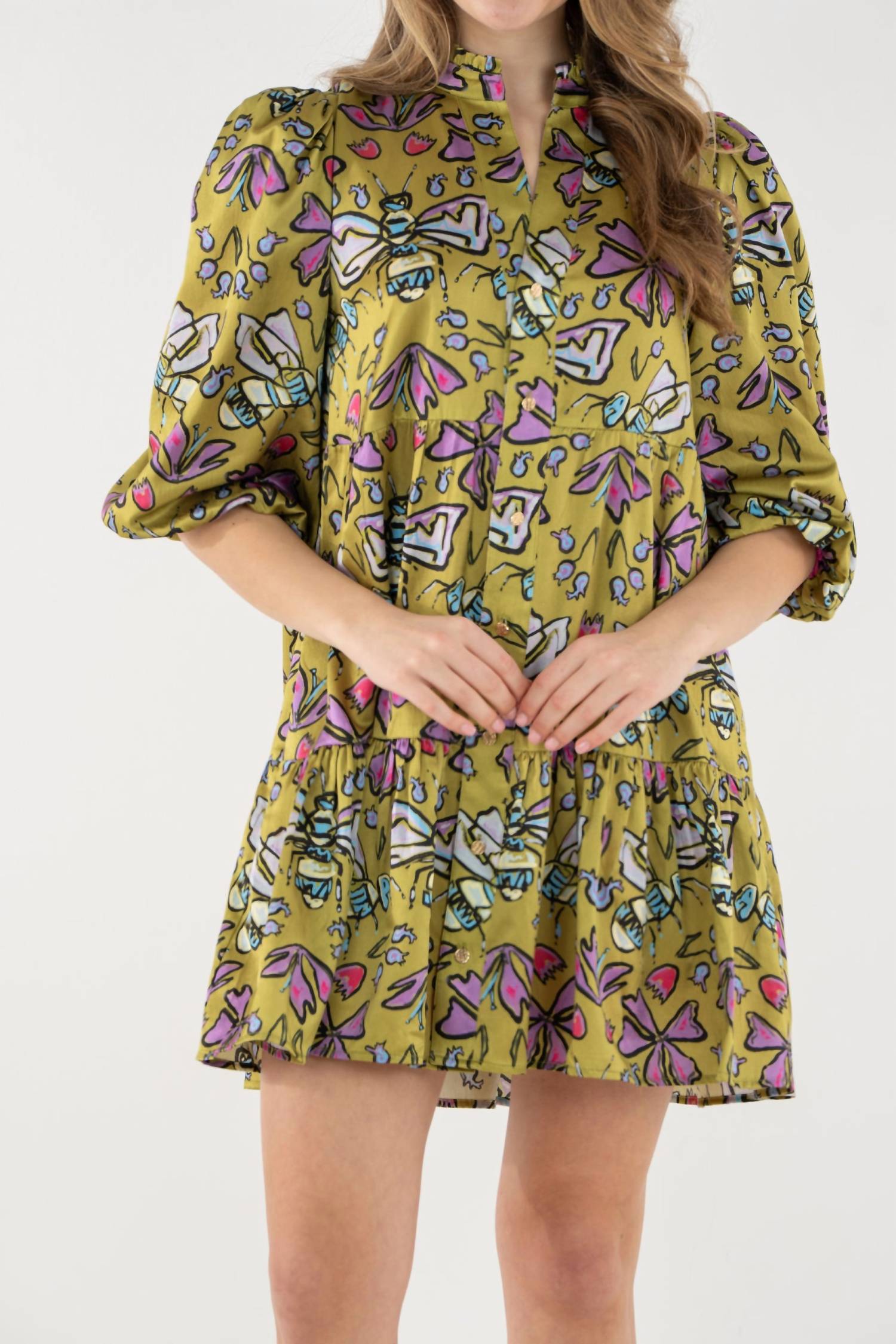 Emily McCarthy Sadie Mini Dress in dutch bee - women's dress