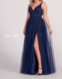 Ellie Wilde - Side-slit Long Prom Ball Gown