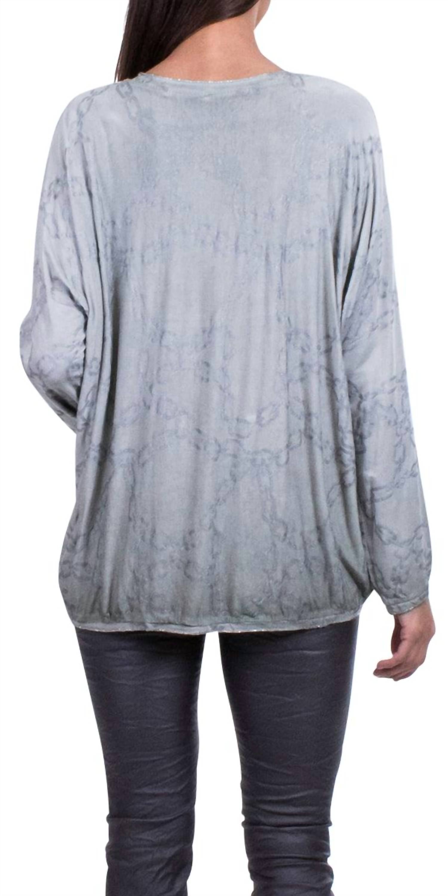 Gigi Moda - Francesca V-neck Long Sleeve Top