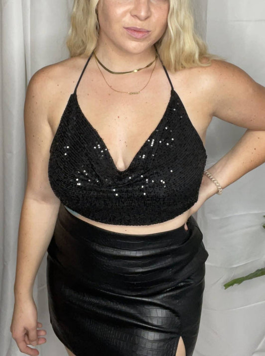 Le Lis - All Night Sequin Tie Top