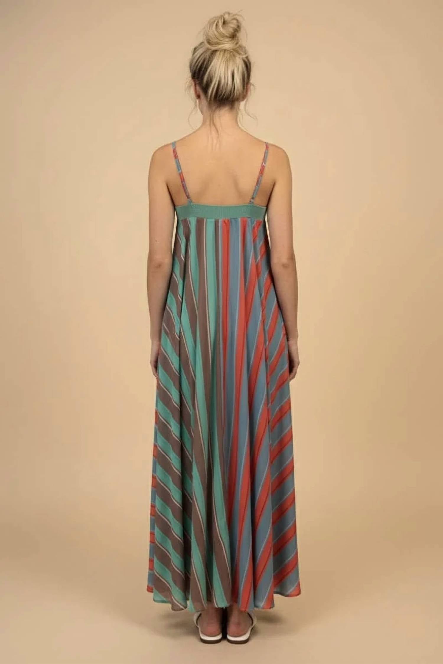 J.Nna - Serena Striped Maxi Summer Dress