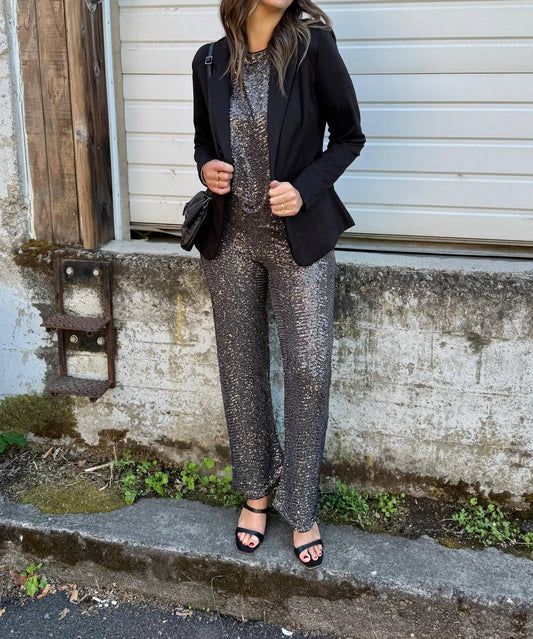 Esqualo - Zig Zag Sequin Trousers