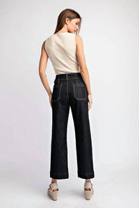 Ee:Some - Midnight Muse Cropped Denim Pants
