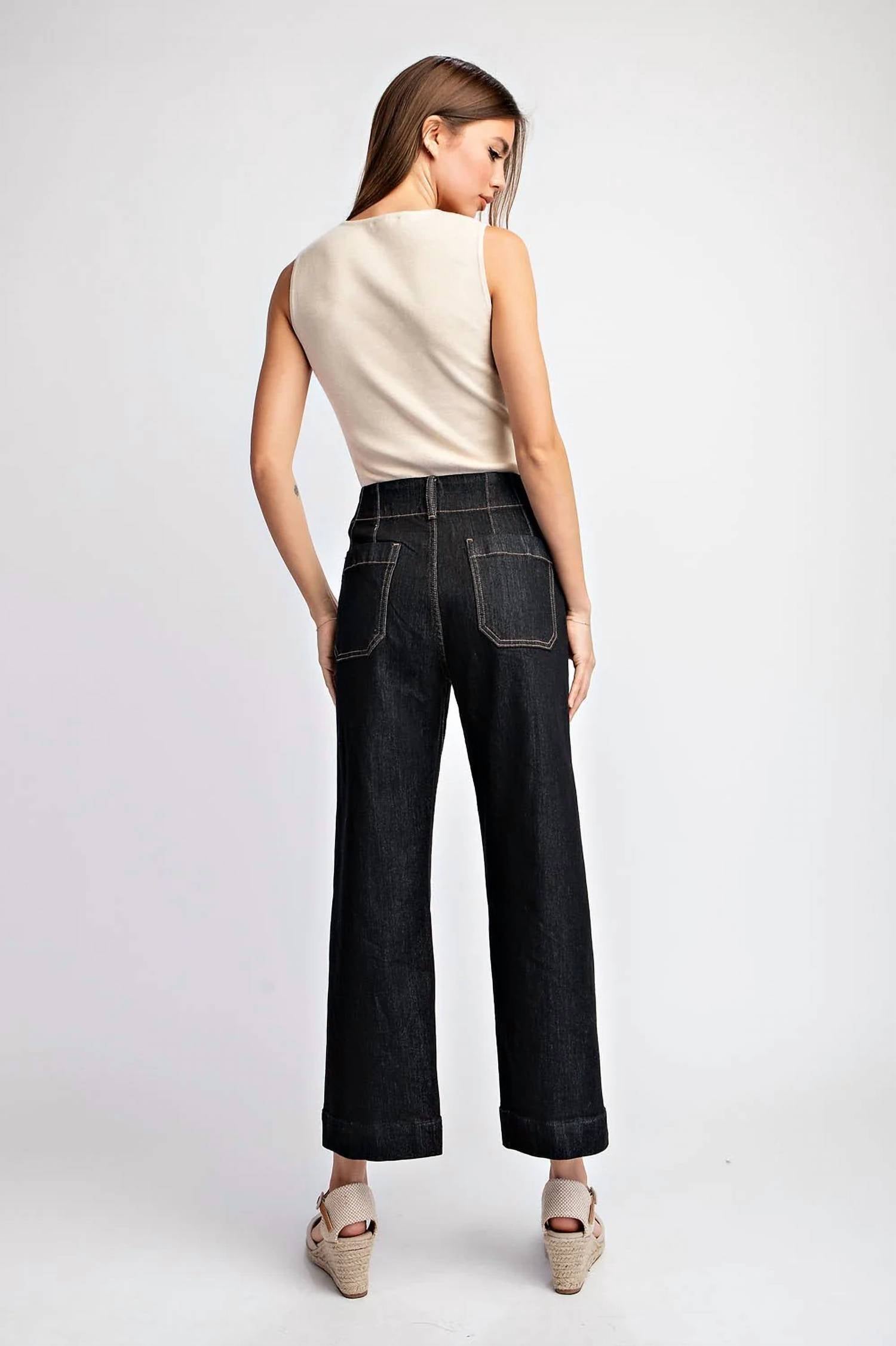 Ee:Some - Midnight Muse Cropped Denim Pants