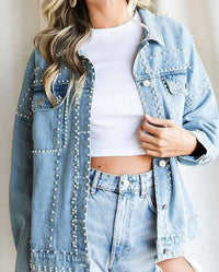BiBi Downtown Dressy Denim Jacket in blue - women's jacket