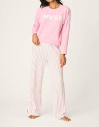PJ Salvage Feeling Loved Lover Snuggle Sweater in pink - women's sweater - alternate view