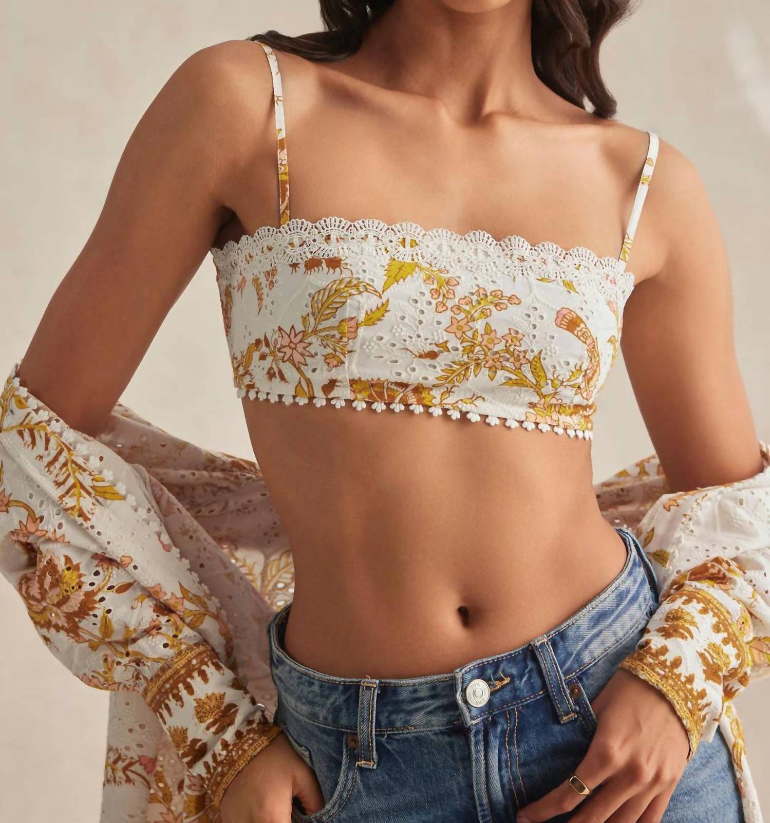 Hemant & Nandita - Tora Bandeau Square Neck Top