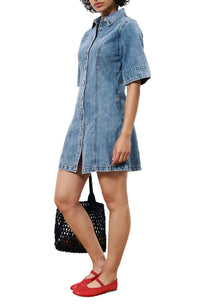 Frnch - Ellyne Denim Buttoned Mini Dress