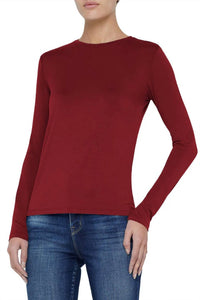L'Agence TESS LONG SLEEVE SHIRT in syrah - women's long sleeve top