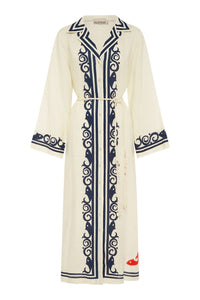 Alemais - Marine Linen Midi Shirt Dress