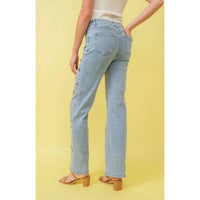 Blue B - Rhinestone Stretch Straight Jeans
