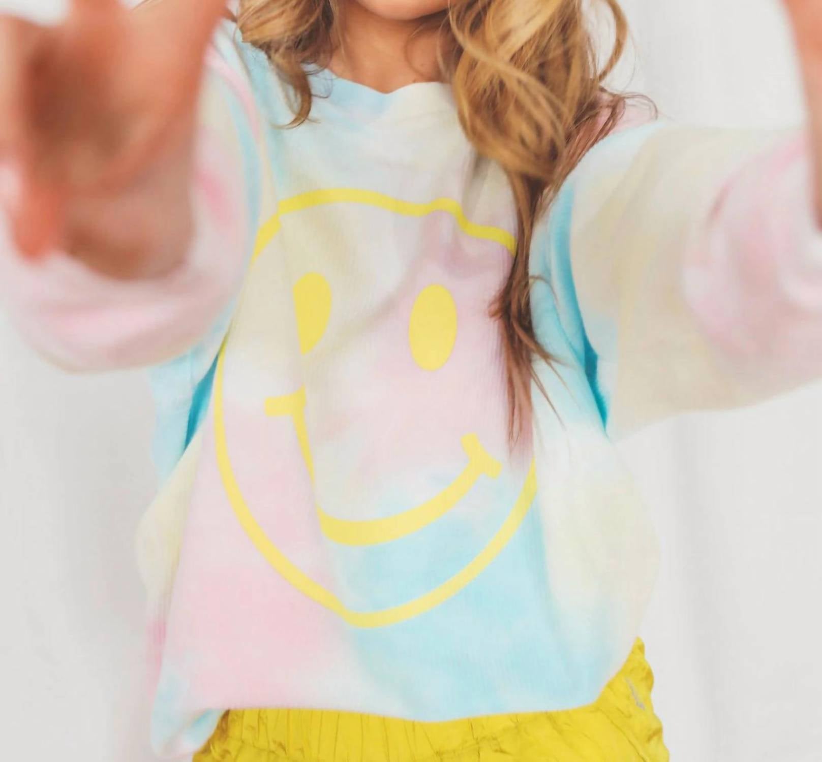 Friday + Saturday - All Smiles Corded Sweatshirt