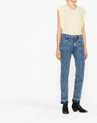 ISABEL MARANT Kotty Crewneck Tee in yellow - women's blouse - detail view