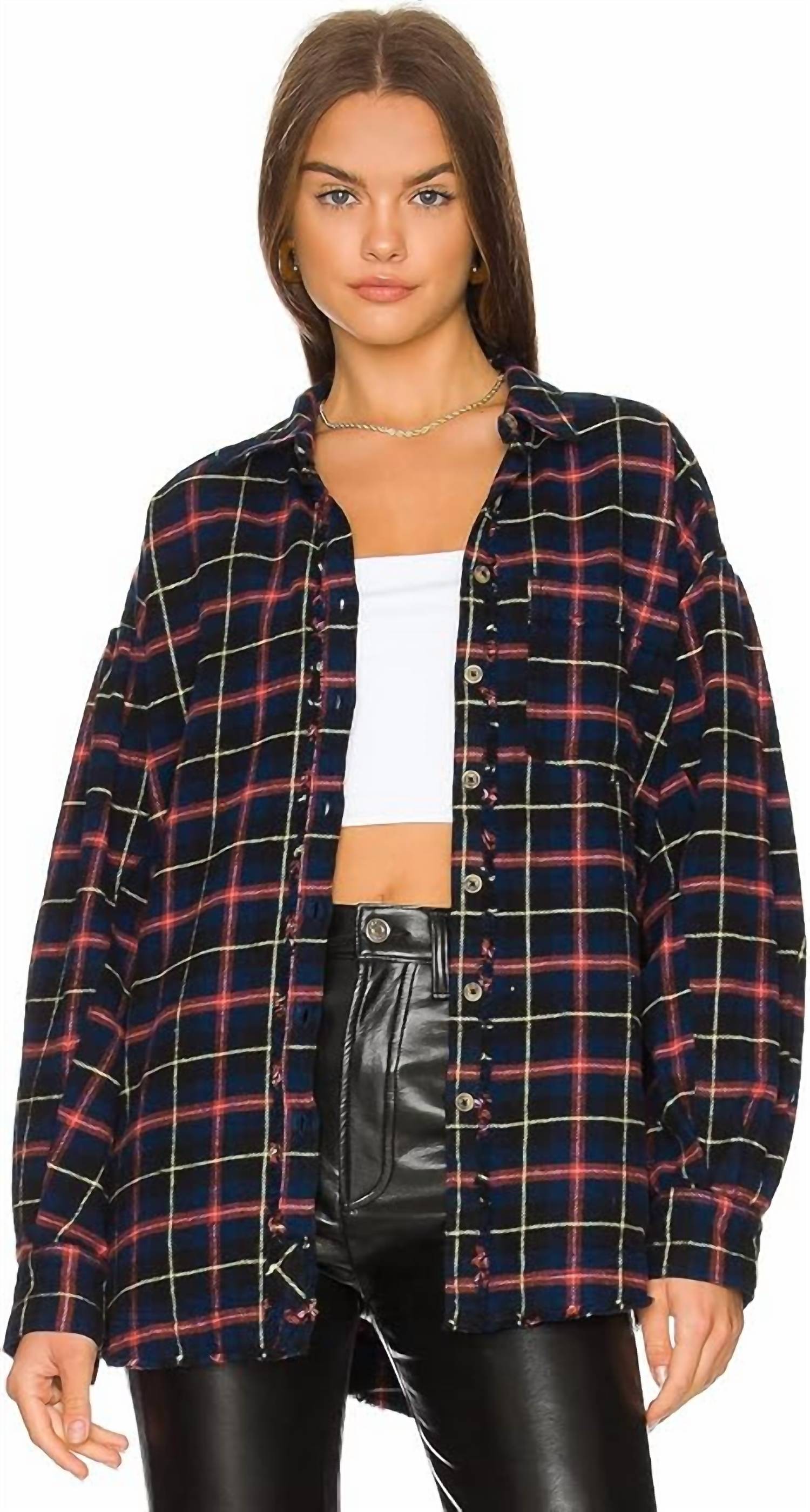 Free People - Happy Hour Plaid Shirt