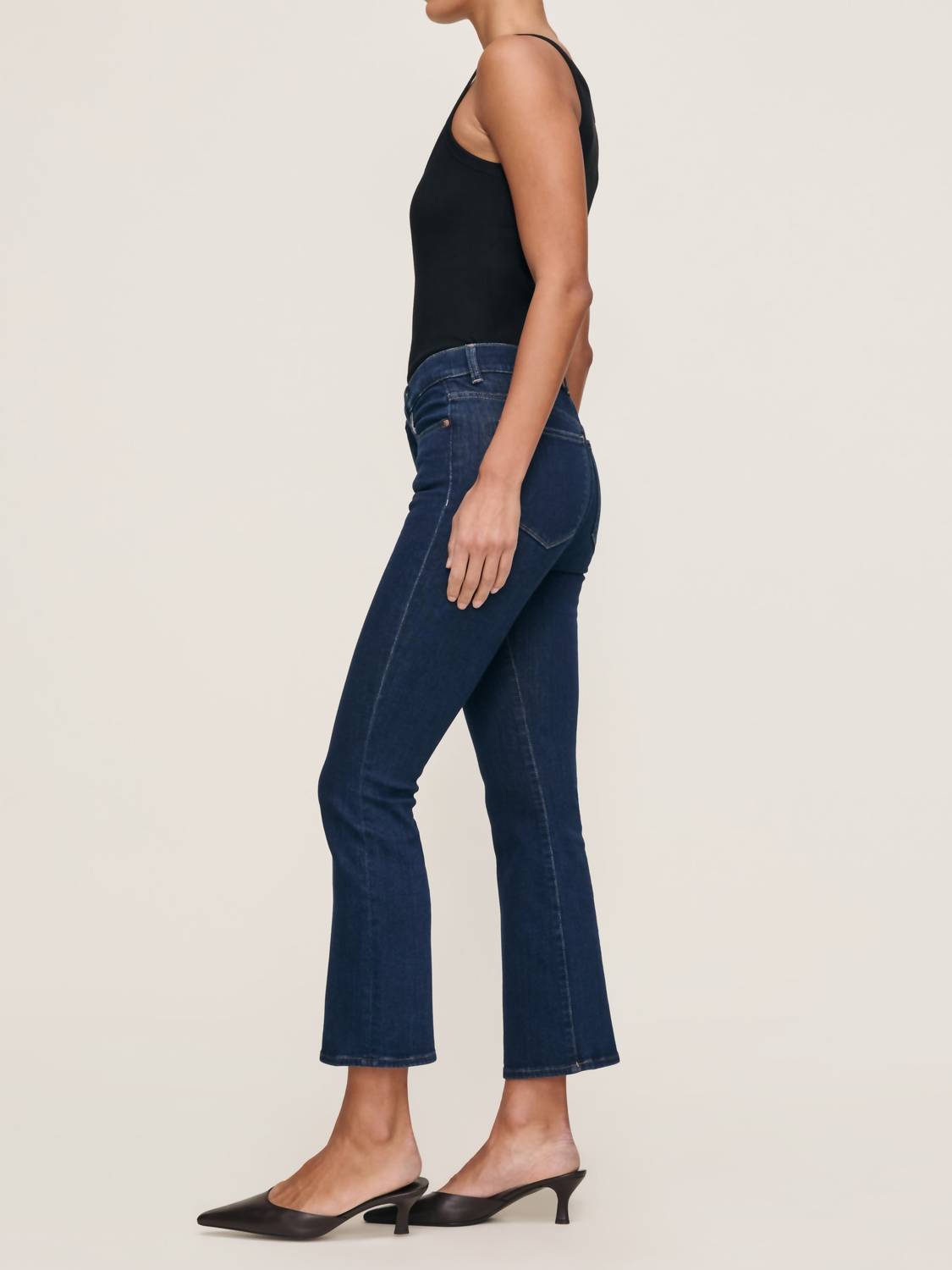DL1961 - Women's Bridget Boot High Rise Instasculpt Crop Jeans in lunar sky 2 - women's jeans - detail view