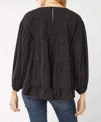 Entro - Embroidered Swiss Dot Blouse