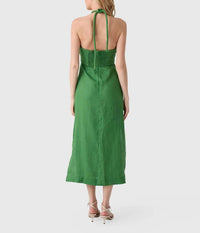 Farm Rio - PALM TREE EMBROIDERY SLEEVELESS MIDI DRESS