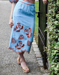 Never A Wallflower - Naw Eyelet Straight Skirt
